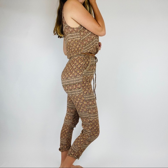 Anthropologie patterned boho drawstring jumpsuit - Picture 5 of 6